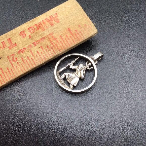 St. Christopher Charm Sterling Silver Double Sided Dimensional Religious Pendant - Picture 5 of 5